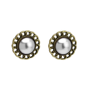 Retro Women Hepburn Niche Ear Jewelry Baroque Pearl