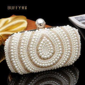 Pearl Embroidery Evening Party Clutch Bag