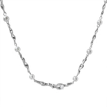 Load image into Gallery viewer, French Style Elegant Silver Zircon Women&#39;s Clavicle Chain Pearl
