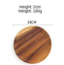 Load image into Gallery viewer, Wood Color Round Square Plate
