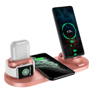Wireless Charger 6 in 1 10w Qi stand for Iphone Apple Watch Airpods