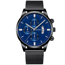 Load image into Gallery viewer, Men Luxury Blue Stainless Steel Mesh Belt Analog Quartz Watch
