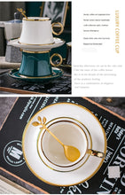 Load image into Gallery viewer, European-Style Small Luxury Simple Gold Ceramic Coffee Mug Set
