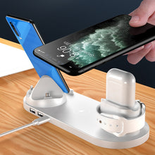 Load image into Gallery viewer, Wireless Charger 6 in 1 10w Qi stand for Iphone Apple Watch Airpods
