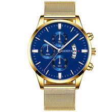 Load image into Gallery viewer, Men Luxury Blue Stainless Steel Mesh Belt Analog Quartz Watch
