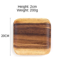 Load image into Gallery viewer, Wood Color Round Square Plate
