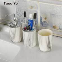 Load image into Gallery viewer, 3pcs Plastic Marbled Bathroom Accessories Sets
