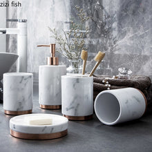 Load image into Gallery viewer, Marble Ceramic Bathroom Sets Soap Dispenser
