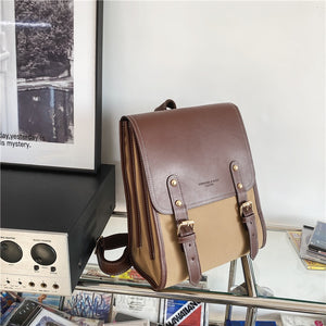 Retro Pu Leather Backpack for Teenagers Girls