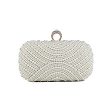 Load image into Gallery viewer, Beaded women evening bags, diamonds shell lady purse, clutches party dinner wedding bridal hollow pearl handbags purse
