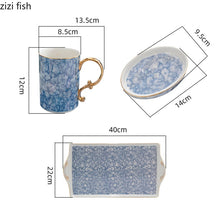 Load image into Gallery viewer, Sea Blue Ripple Bathroom Accessories Set
