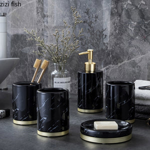 Marble Ceramic Bathroom Sets Soap Dispenser