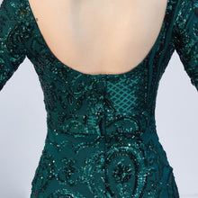 Load image into Gallery viewer, Elegant Long Evening Green Dress
