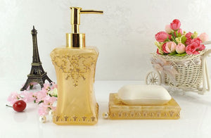 Beautiful bathroom  floral 5PCS Resin Bathroom Accessories