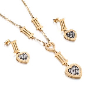 Stainless Steel Chains Necklace Earrings Sets