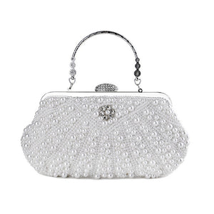 Beaded women evening bags, diamonds shell lady purse, clutches party dinner wedding bridal hollow pearl handbags purse