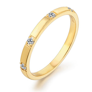 18K Yellow Gold Plated Engagement and Wedding Ring