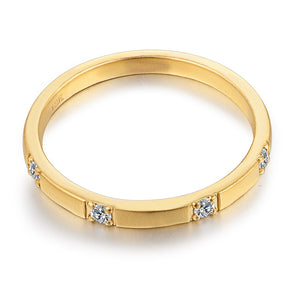 18K Yellow Gold Plated Engagement and Wedding Ring