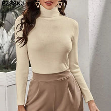Load image into Gallery viewer, Knitted Women high neck Sweater Pullovers for  Winter
