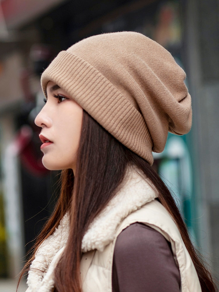 Cashmere beanies winter hat for woman