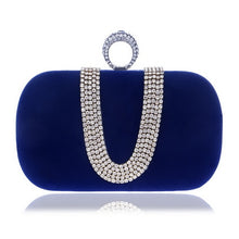 Load image into Gallery viewer, Velvet luxury women clutch party diamonds purse
