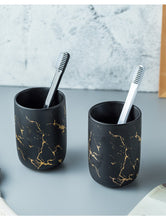 Load image into Gallery viewer, Nordic Matte Gold Ceramics Bathroom Accessories Set
