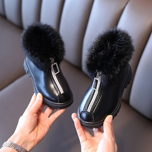 Children Unisex Solid Furry Boots for Boys  and Girls