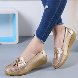 Women Flats Moccasins Leather Shoes