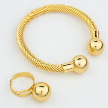 Load image into Gallery viewer, African Fashion Women Gold Plated Rings, Bracelet, Earrings, and Necklace Sets
