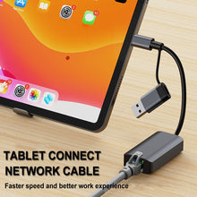 Load image into Gallery viewer, USB C Ethernet Network Adapter For Macbook Pro Laptop 1000 Mbps USB-C 3 0 To RJ45 Dual USB 3.0 Type-C Network Card Lan Samsung Gift For Birthday/Easter/President&#39;s Day/Boy/Girlfriends
